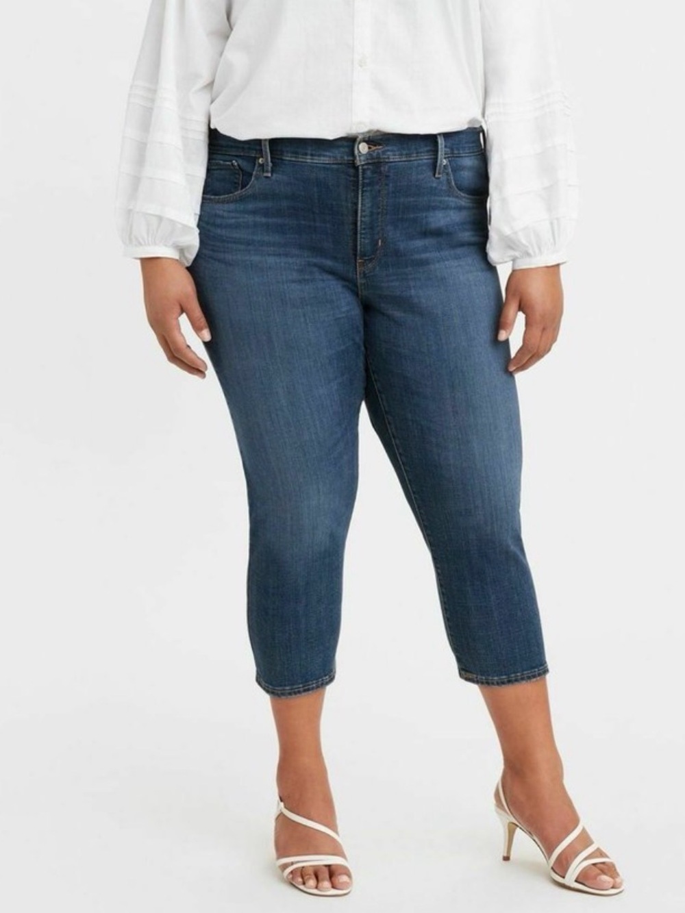 Levi's 311 Shaping Skinny Capri Jeans Mid Rise Tummy Control Medium Wash 22W NEW